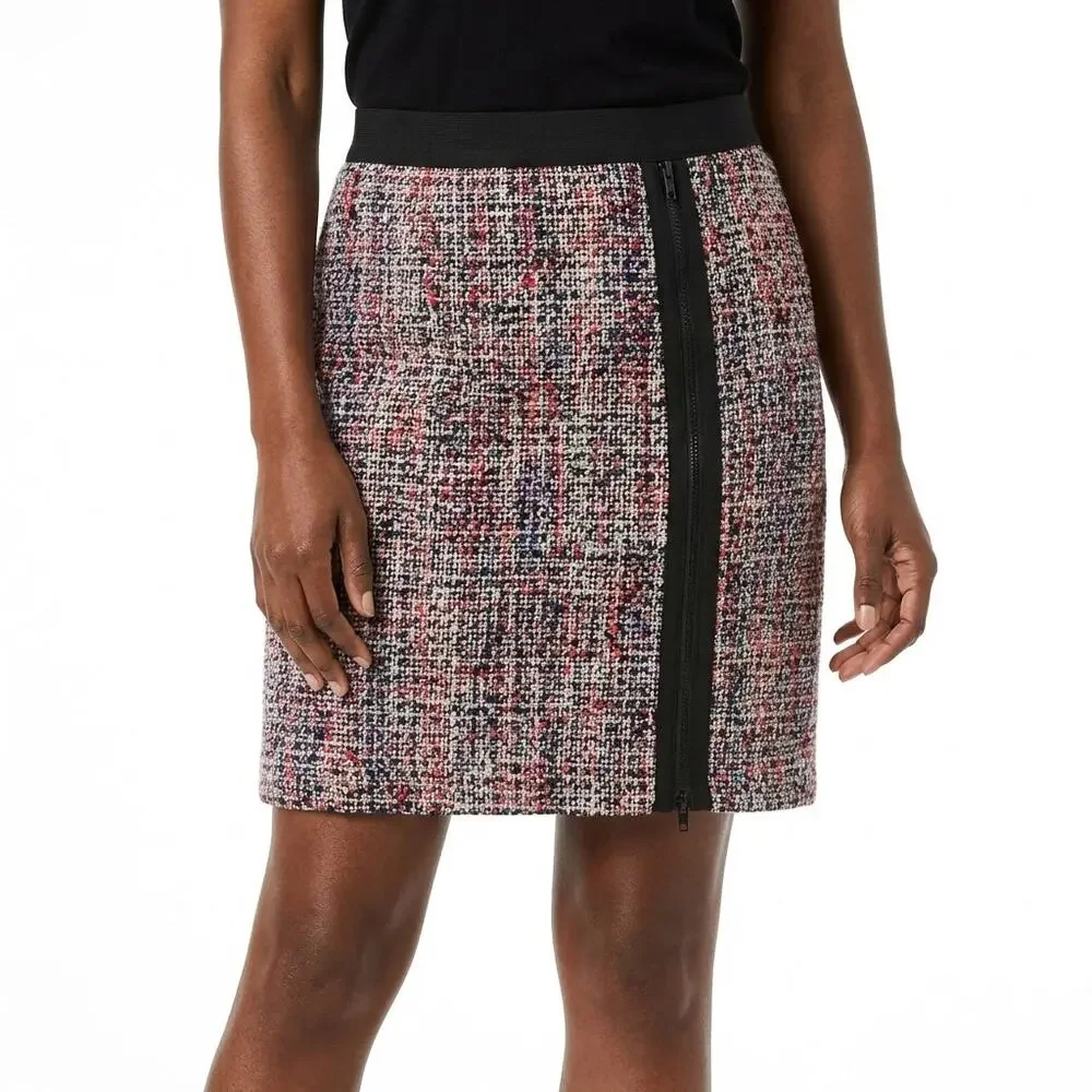 Liz Claiborne Wool Blend Multicolor Mini Textured Skirt Women Size 6P